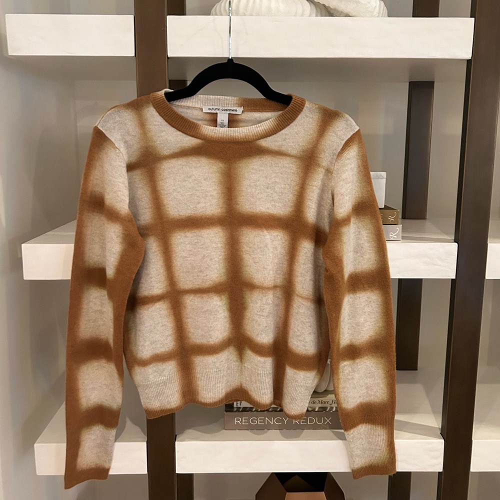 Autumn Cashmere Shibori Plaid Sweater, NWT, XS